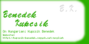 benedek kupcsik business card